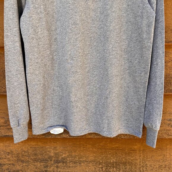 Russell Athletic Mens Medium Gray Long Sleeve Mock Neck Shirt 52% Cotton 48% Pol - Picture 9 of 9
